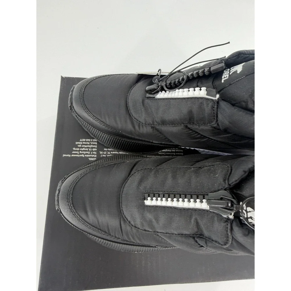 Sorel Women's Black/White Out N About III‎ Puffy Zip Size 6.5 New Snow Boots